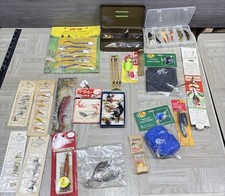 Vintage Large Fishing Lure Lot LL Bean USA Made Lures Hooks  Macs Flies