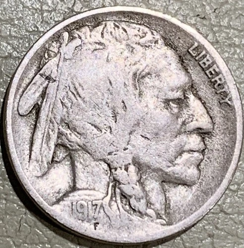 1917d Buffalo Nickel nice original FINE+ condition coin w/full date, 1/2 horn