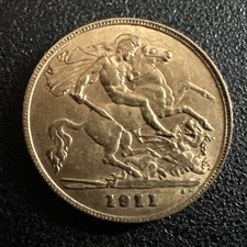 1911 Half Sovereign Gold Coin - King George V