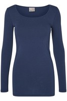 Vero Moda Damen Langarmshirt Vmmaxi My Ls Soft Long U-Neck Noos Gr. Xl Blau