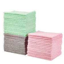 Amazon Basics Microfiber Cleaning Cloths, Non-Abrasive, Reusable, Washable - 48 