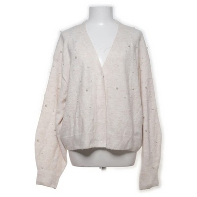 H&M, Strickjacke, Damen, Größe: XL, Beige, Acryl/Elasthan/Polyester/Wolle #exW