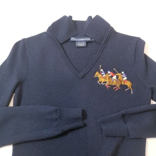 Ralph Lauren Deportes Pony Cresta Bordada Mujeres M Tejido Camisa Vestido Mangas Largas - Imagen 8 de 12