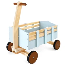 Kids Wooden Wagon Toy, Push & Pull Toddler Walker, Baby Stroller, Cargo Cart ...