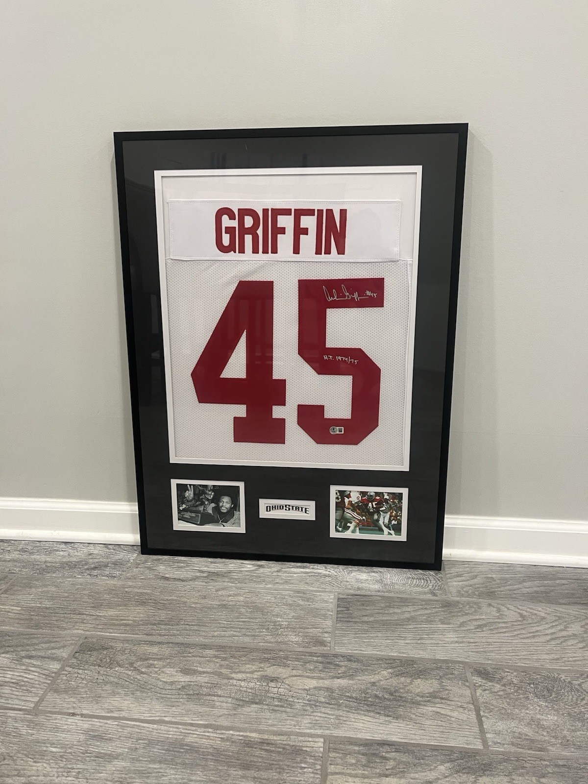 Archie Griffin framed Autographed Signed Ohio State jersey Beckett witnessed 