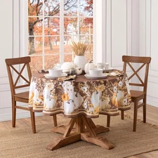 Elrene Home Fashions Wheatland Harvest Pumpkin Fall/Harvest/Thanksgiving Round W