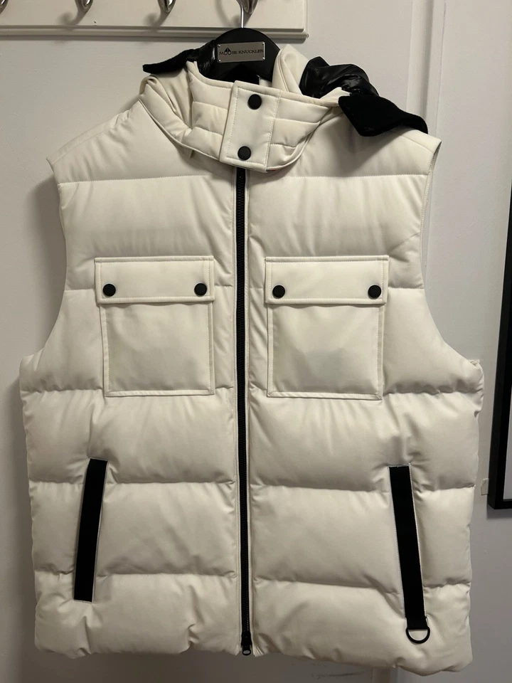 Chaleco de plumón Moose Knuckles Percival blanco Vía Láctea L - Nuevo con etiquetas - Puffer para hombre Foto 4 de 4