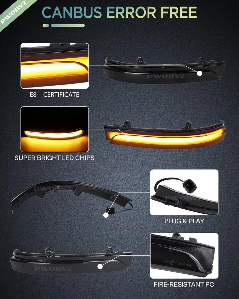 Dynamic LED Turn Signal Light For VW GOL Saveiro Voyage FOX UP Passat B7 Jetta - Изображение 3 из 4