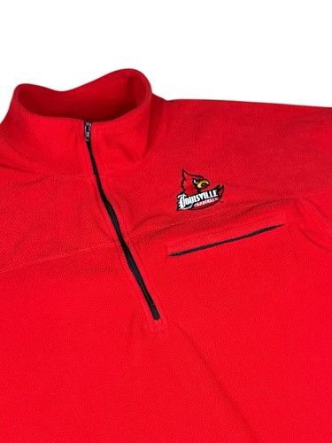 UofL Cardinals rot Viertel Reißverschluss Fleece XL Big Ball Sport College Sportbekleidung - Bild 2 von 9