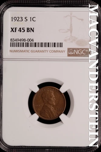 1923-S Lincoln Wheat Cent - NGC XF 45 BN - Scarce  No Reserve  #SLH54
