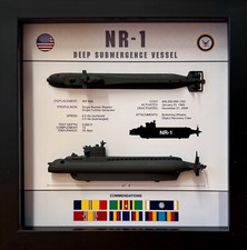 NR-1 Submarine, Deep Submergence, Memorial Display, Shadow Box, 9" x 9", Large