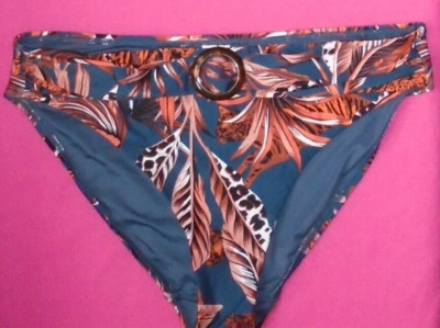 NEXT Full Bikini Briefs brown blue jungle hidden tiger Size 10 New Tags BNWT