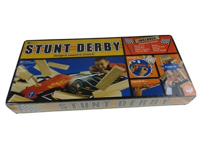 Build & Crash Stunt Derby Car and Launcher Set Build & Paint a great Gift NEW