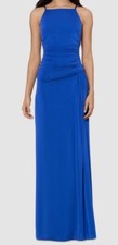 Betsy  Adam Womens Blue Ruched Spaghetti-Strap Dress Petite Size 6P