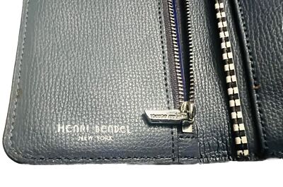 kei Henri Bendel 財布 HENRI BENDEL WALLET BLUE LEATHER SILVER BUTTON CLOSURE | eBay