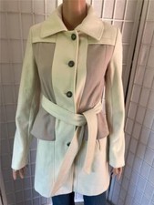 Women's Anthropologie Elevenses 2 Ivory Wool Blend Collette Trench Coat