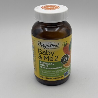 MegaFood Baby  Me 2 120 Tablets Dairy-Free, Gluten-Free, Kosher, NSF Certified,