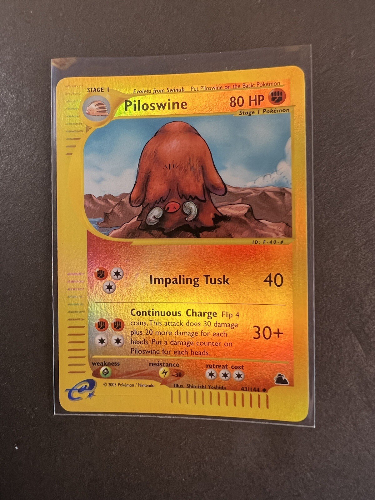 Pokemon TCG WOTC Card eReader Skyridge Piloswine Reverse Holo 43/144 Rare MINT