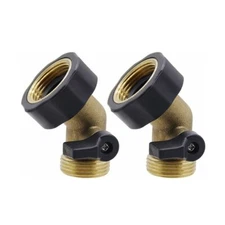 2 Pack 3/4" Brass Shut Off Valve Gooseneck Garden Hose Connector US Stock N674