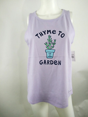 Life is Good Women High-Low Crusher Tank Thyme To Garden Purple Medium 71879