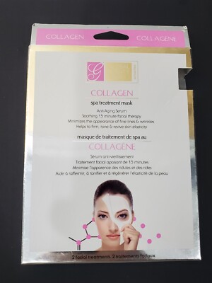 Global Beauty Care Collagen Spa Treatment Mask, Anti-Aging Serum, 2 Treatments