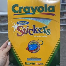 CRAYOLA STARDUST PATTERN STICKERS INKJET PRINTABLE 5 SHEETS 8-1/2  x11  1232-0 A1