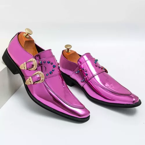 Herren Elegante Schuhe Lackleder Luxus Spitz zulaufend Slipper Flach Hochzeit Schuhe - Bild 11 von 38