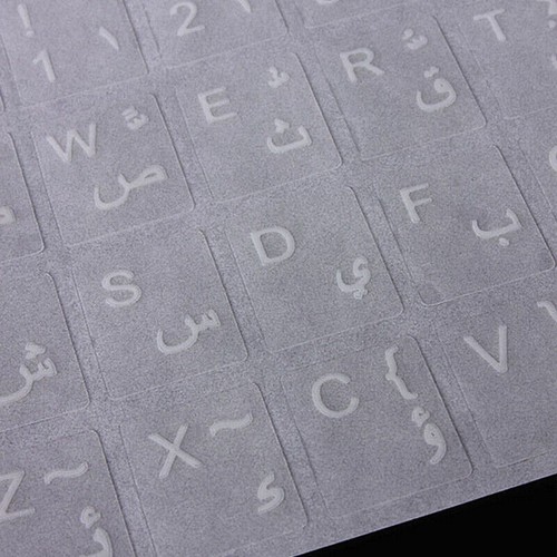 White Letter Arabic Layout Transparent Keyboard Sticker 19 SALE No G7 L5N2 - Picture 6 of 12