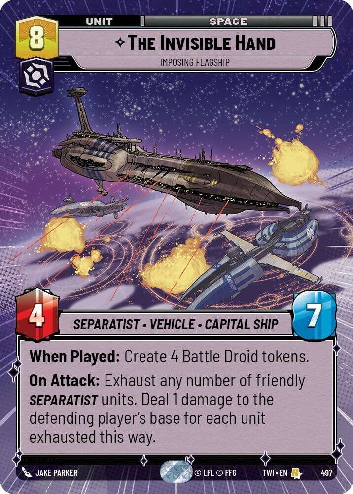 The Invisible Hand Hyperspace Foil - TWI 497 NM - Star Wars Unlimited