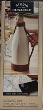 STUDIO MERCHANTILE SPARKLING WINE COOLER GIFT SET W/ HANDLE (BEIGE)