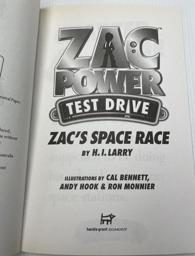 Zac Power Test Drive Zac’s Space Race Book by H I Larry 2010 Hardie Grant Egmont - Picture 5 of 10