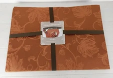 Damask Placemats Autumn Vine 13"x18" Bronze (Set Of 4)