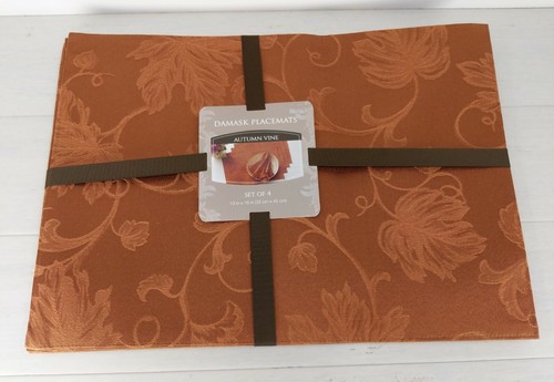 Manteles Damasco Otoño Vid 13"x18" Bronce (Juego de 4) - Imagen 1 de 7