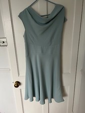 Hobbs Green TEAL Blue sleeveless Dress Sized M UK 10