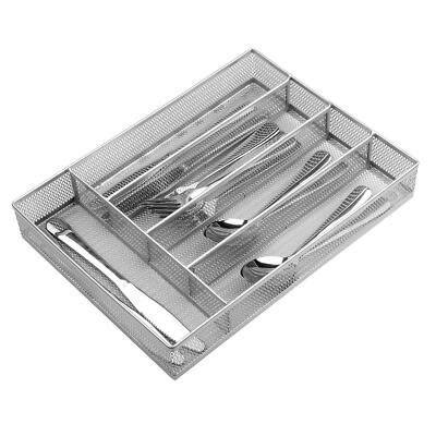 Silverware Drawer Organizer Mesh Wire Utensil Tray Holder with 5
