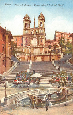 ROMA Piazza di Spagna - Chiesa della Trinita dei Monti Postcard 8092