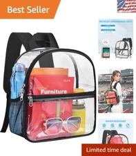 Clear Backpack 12x12x6 - Spacious, Lightweight & Stadium Approved for Daily Use