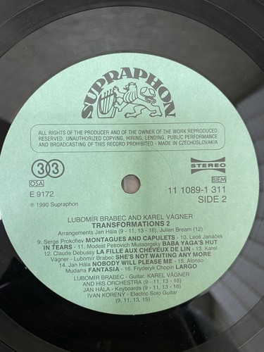 Vinyl Record - Lubomír Brabec, Karel Vágner – Transformations II, 1991's - Picture 8 of 11