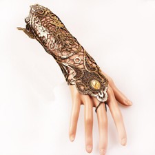 1 pair Gothic Lace Fingerless Glove Cuffs Embroidery Glove Delicate Wristband