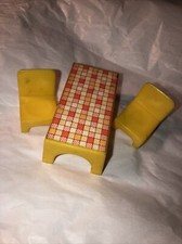 Vintage Hasbro Weebles Camper Table and Chair Set Yellow 1972