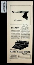 1940 Royal Typewriter Co. Magic Margin Woman Home Machine Vintage Print Ad 36211 thumbnail