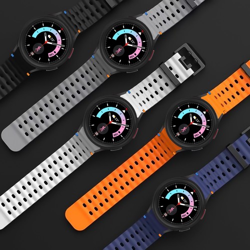 Marine Band do Samsung Galaxy Watch 7 44mm 40mm FE/6/5 Pro Sport Silikonowy pasek - Zdjęcie 5 z 41