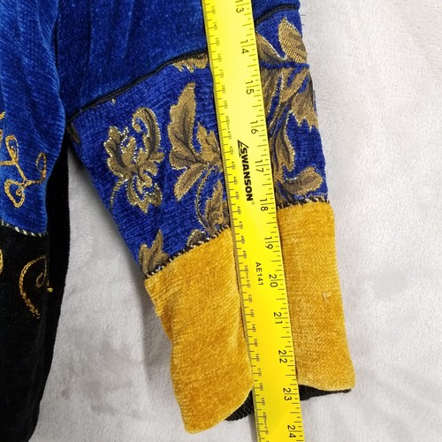 Vintage Jacket Women 18/20 Colorful Chenille Tapestry Patchwork Eclectic Art - Picture 7 of 9