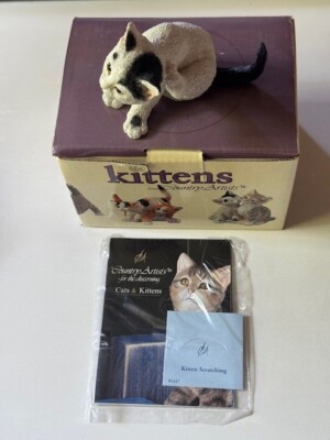 Country Artists Katze Max schwarz weiss  OVP 7 cm mit Begleitheftchen neuwertig