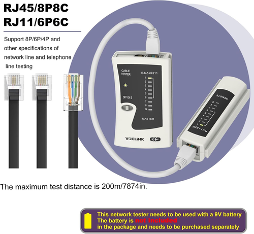 VCELINLK RJ45 Crimp Tool Kit, Ethernet Crimping Tool Set with 50PCS Cat6 RJ45 - Picture 7 of 12