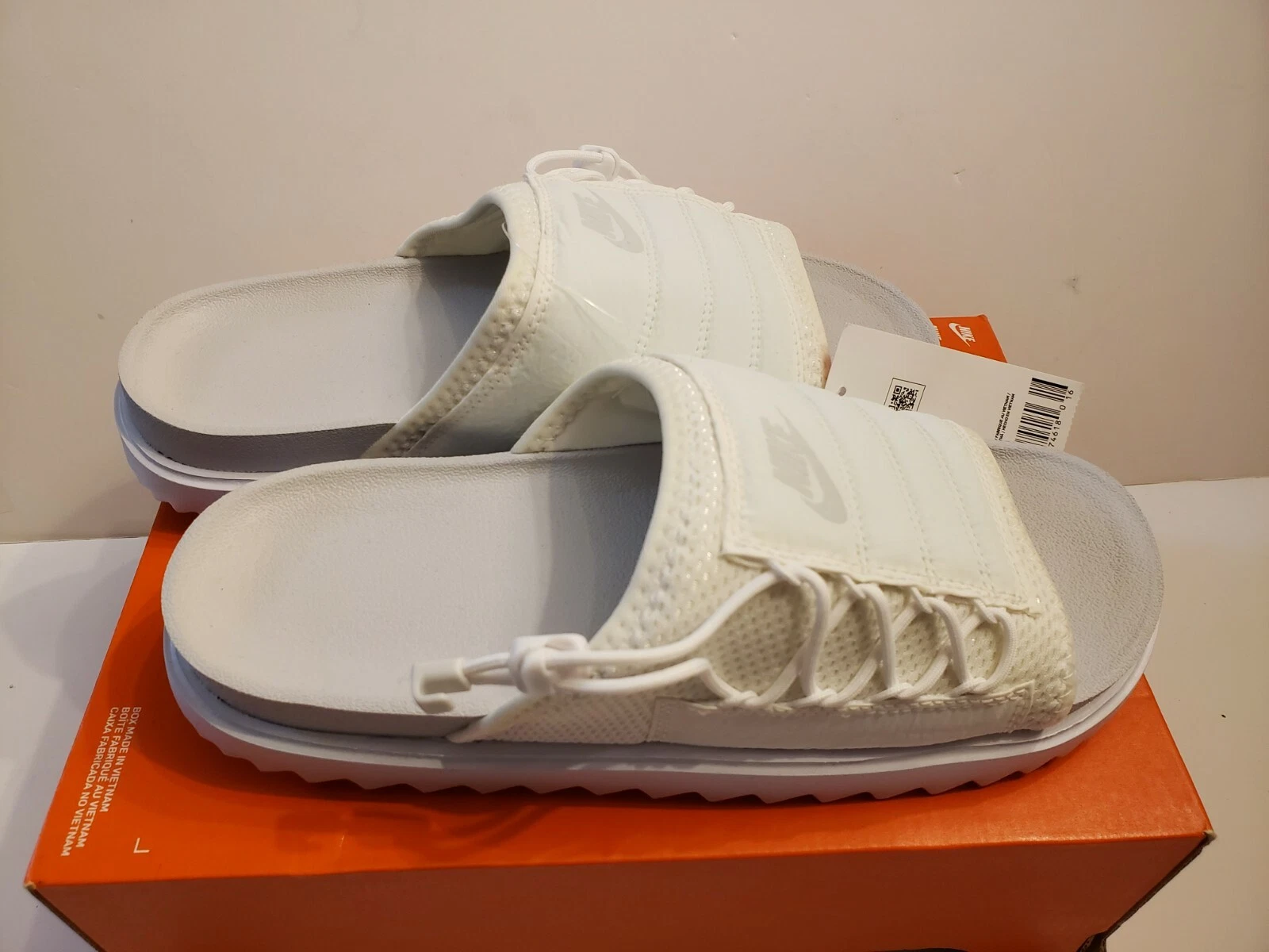 Nike Asuna Slides Donna 6 Uomo 4.5 CW9707 001 Photon Dust Bianco Nuove