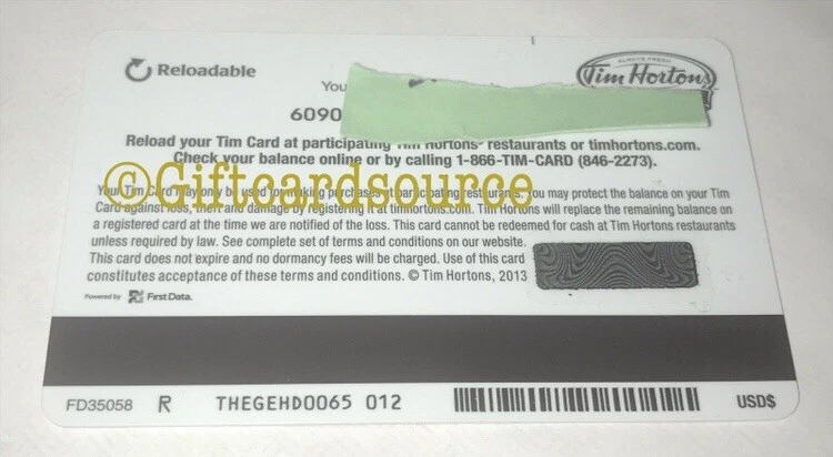 2013 TIM HORTONS LEAD THE CHARGE GIFT CARD BUFFALO BILLS NFL 0 VALUE FD35058 NEW - Image 2 of 2