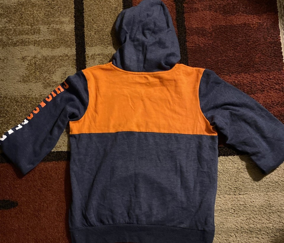 Chicago Bears Team Apparel Color Block Tri Blend Hoodie Gray Men's XL