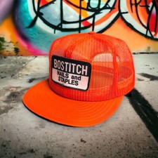Vintage Trucker Hat All Mesh Snapback Bostitch Nails and Staples Louisville MFG