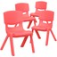 flash furniture 4 pack red plastic stackable school chair with 10.5 seat heigh